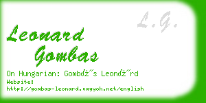 leonard gombas business card
